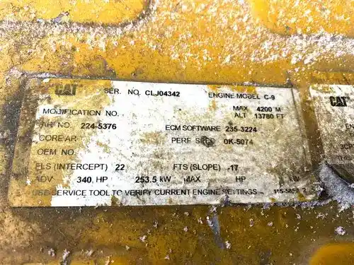 Used Running Turbo Diesel Engine, Caterpillar 8.8 Liters
