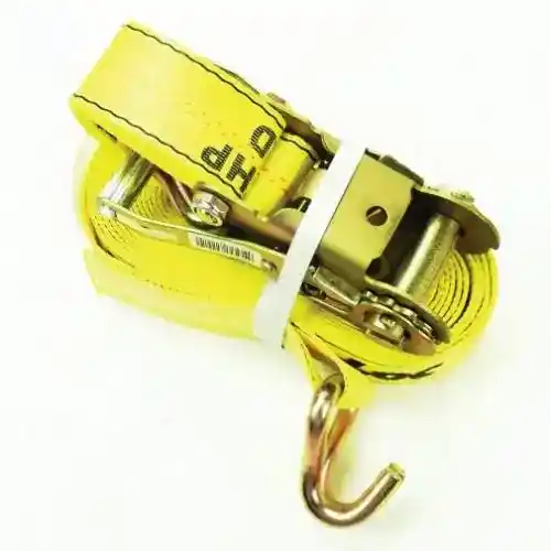 Ratcheting Tie Down Strap with J Hooks - 2" x 27' fits Trailer & Towing Tie Down Straps