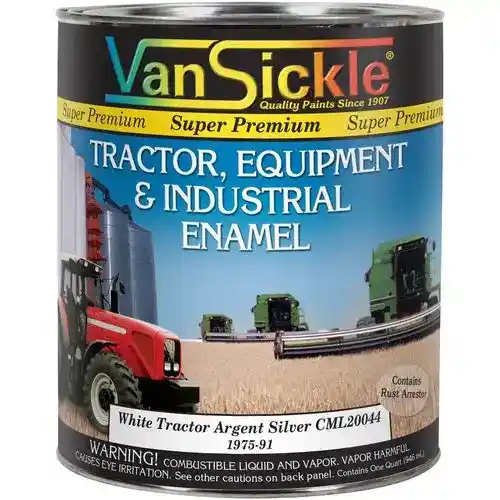 White Metallic Argent Silver Tractor Quart fits Paint White