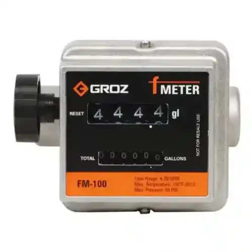 GROZ® Mechanical Fuel Meter 3/4" NPT Low to Medium Viscosity Fluids fits Pumps, Hoses, Nozzles, Filters Fuel Meters