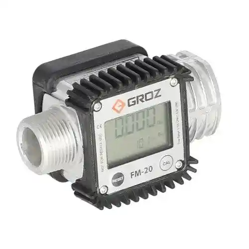 GROZ® Digital Fuel Meter Low Viscosity Fluids fits Pumps, Hoses, Nozzles, Filters Fuel Meters