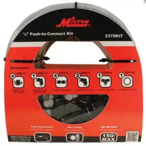 Milton Air Tool Tubing Kit - Push to Connect 1/2" OD 50 foot fits Tools Air Compressor Accessories
