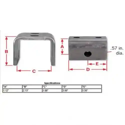 Trailer Front/Rear Spring Hanger 1-3/4" Springs fits Trailer & Towing Trailer Hardware
