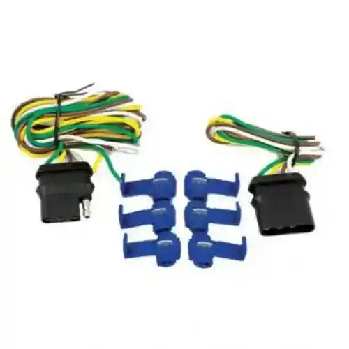 Trailer Wire 4-Pole Flat End Connectors 60" Wire 6 Splices fits Trailer & Towing Trailer Wiring