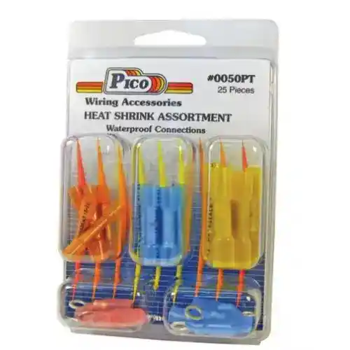 Heat Shrink Waterproof Butt Connectors - 25 Pieces fits Wiring, Relays, Switches Terminals