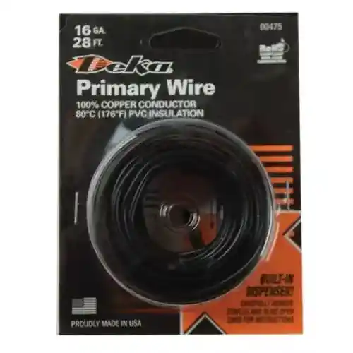 Wire Primary 16 Gauge 28' Black fits Wiring, Relays, Switches Wire