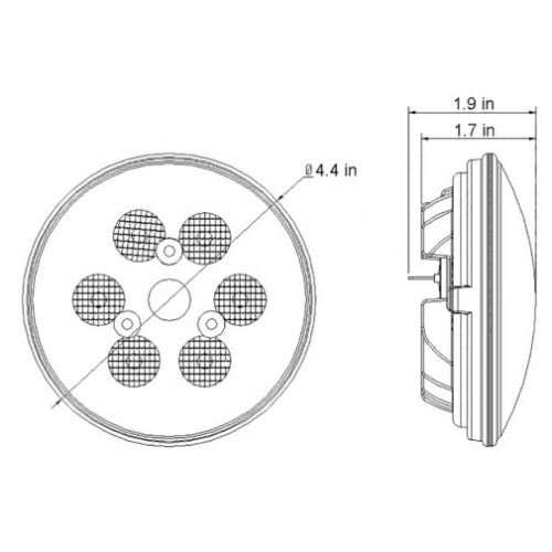 127096 | Red Rooster® LED Conversion Headlight Bulb - Flood Beam | 18W | 4.5" Round | Par 36 | Allis Chalmers D10 D12 D14 D21 |  | 70239804 | A155077 | 197591A1 | D701115 | C0NN15330A | 131203C1 | AR104119 | 1014949M91 | 105774A | AF3892R | 105774A