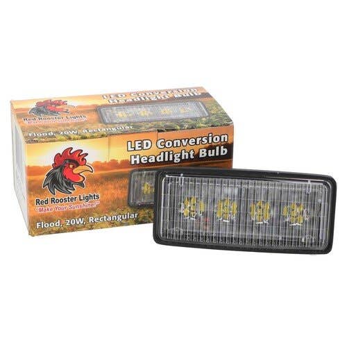 Red Rooster® LED Conversion Headlight Bulb - Flood Beam 20W Rectangular fits John Deere 4040 4050 4240 4250 4440 4450 4455 4640 4650 4850 RE306510 Red Rooster® LED Conversion Headlight Bulb - Flood Beam 20W Rectangular fits John Deere 4040 4050 4240 4250 4440 4450 4455 4640 4650 4850 RE306510