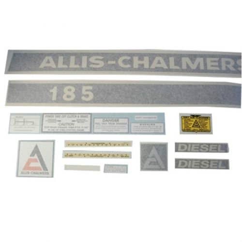 100207 | Allis Chalmers 185 Decal Set | Diesel | Black on Cream | Vinyl | Allis Chalmers 185 |