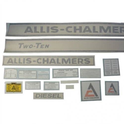 100202 | Allis Chalmers 210 Diesel Decal Set | Two-Ten | Black on Cream | Vinyl | Allis Chalmers 210 |