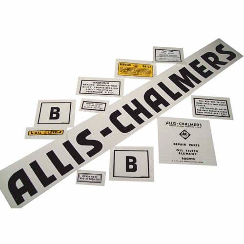 100136 | Allis Chalmers B Decal Set | Black Even Letters | Mylar | Allis Chalmers B |
