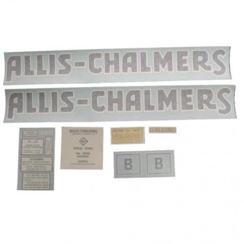 100182 | Allis Chalmers B Decal Set | Black with Long A & S | Vinyl | Allis Chalmers B |