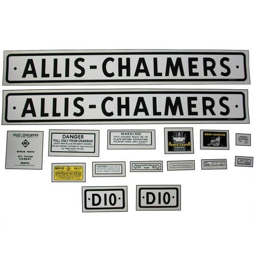 Decal Set D10 1957-60 Black Bar Grille Mylar fits Allis Chalmers D10 Decal Set D10 1957-60 Black Bar Grille Mylar fits Allis Chalmers D10