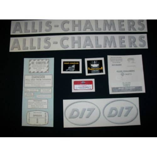 100195 | Allis Chalmers Decal Set |  D17. Oval Model Letters | Vinyl | Allis Chalmers D17 |