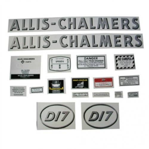 Decal Set D17 Gas with Oval Model Letters Mylar fits Allis Chalmers D17 Decal Set D17 Gas with Oval Model Letters Mylar fits Allis Chalmers D17