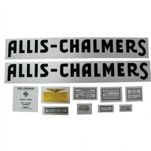 Decal Set RC Black Mylar fits Allis Chalmers RC Decal Set RC Black Mylar fits Allis Chalmers RC