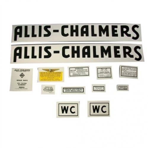 Decal Set WC 1941-48 Mylar fits Allis Chalmers WC Decal Set WC 1941-48 Mylar fits Allis Chalmers WC