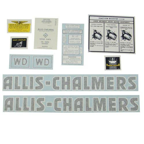 Decal Set WD Black Letters Vinyl fits Allis Chalmers WD 