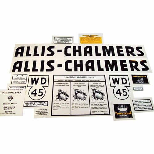 100140 | Allis Chalmers WD45 Decal Set | Black | Mylar | Allis Chalmers WD45 |