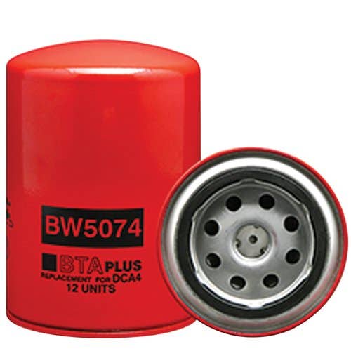 125987 | Baldwin® Coolant Filter | AGCO DT160 DT180 DT200 DT225 | Ford 8670 8770 8870 8970 | Allis Chalmers 4W-305 | Gleaner R62 | Massey Ferguson 9240 | New Holland T9020 |  | 72509505 | 3315114 | 861361 | BW5074 | P552074 | WF2074 | PR3911 | 24074