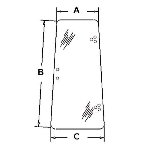 117646 | Cab Glass - Door | Rear | Left Hand | Case 570LXT 570LXT 570MXT 570MXT 580K 580K 580L 580L 580SK 580SK 580 Super L 580 Super L 590 590 |  | R52881 | R54107