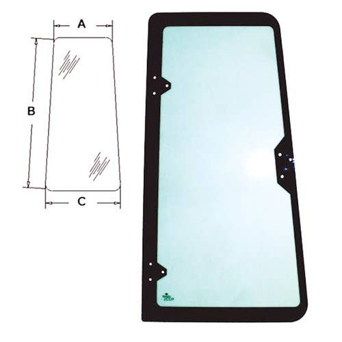 117647 | Cab Glass - Door | Rear | Right Hand | Case 570LXT 570LXT 570MXT 570MXT 580K 580K 580L 580L 580SK 580SK 580 Super L 580 Super L 590 590 |  | R54106 | R52882