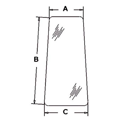 117647 | Cab Glass - Door | Rear | Right Hand | Case 570LXT 570LXT 570MXT 570MXT 580K 580K 580L 580L 580SK 580SK 580 Super L 580 Super L 590 590 |  | R54106 | R52882