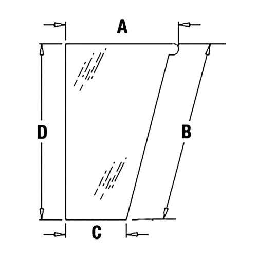 150510 | Cab Glass - Front | Lower | Right Hand | Case 580M 580M 580 Super M 580 Super M 590 590 |  | 338423A1 | 448609A1