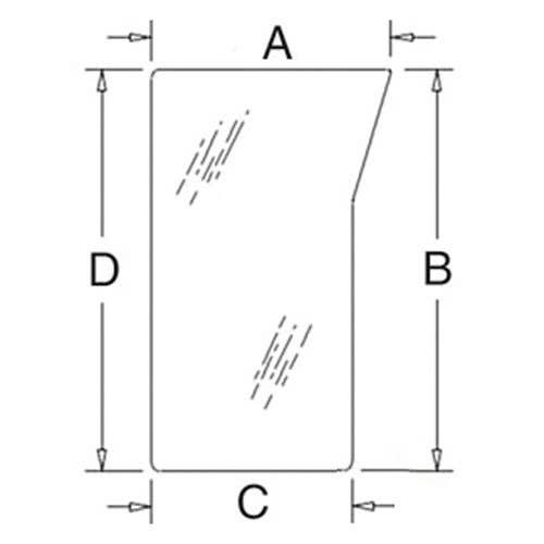 123214 | Cab Glass - Front | Lower | Right Hand | Windshield | Kubota M5040 M6040 M7040 M8540 M9540 |  | 3C581-70520