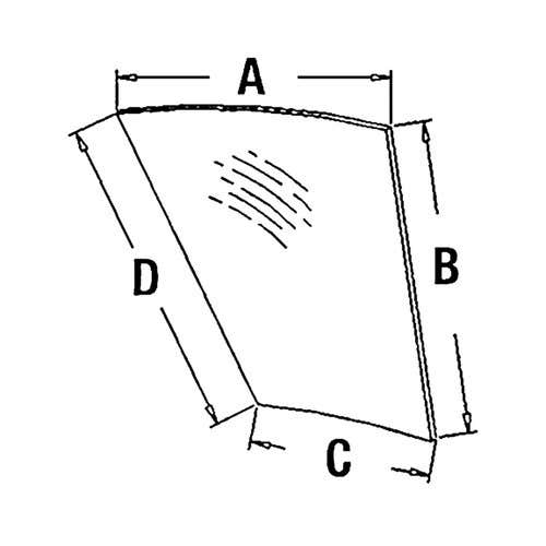 113034 | Cab Glass - Lower Door | John Deere 4050 4055 4250 4255 4450 4455 4555 4560 4650 4755 4760 4850 4955 4960 |  | R93149