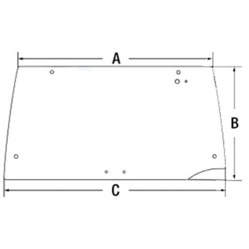 164312 | Cab Glass - Rear | Case IH 5120 5130 5140 5220 5230 5240 5250 |  | 248720A1 | 127442A1