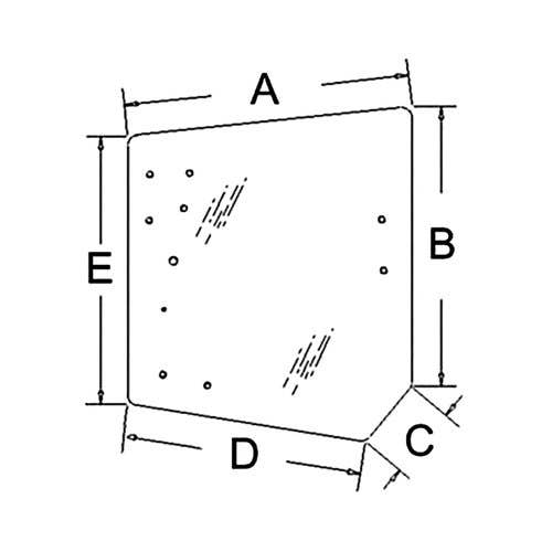 123208 | Cab Glass - Rear Upper | Kubota M5040 M6040 M7040 M8540 M9540 |  | 3C581-70553