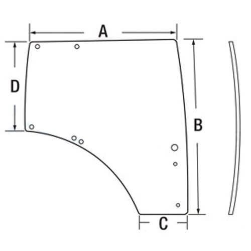 162581 | Cab Glass - Right Hand Door | John Deere 6105R 6110R 6115R 6125R 6130R 6135R 6140R 6145R 6150R 6155R 6170R 6175R 6190R 6195R 6210R 6215R |  | L212968 | L207691 | L209796
