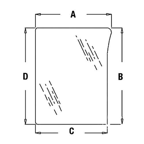 113018 | Cab Glass - Right Hand Lower Windshield | John Deere 6110 6200 6210 6300 6310 6400 6410 6410 6506 6510 6600 6610 6800 6810 6900 6910 6910S |  | L78534