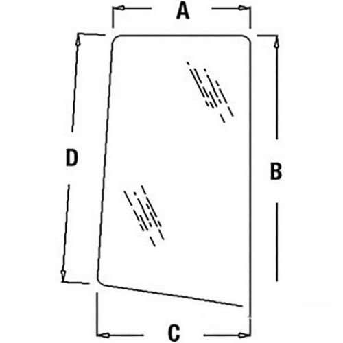 Cab Glass - Side Window Right Hand fits John Deere 6500 6200 6300 6400 6506 6600 6800 6500 6900 L78538