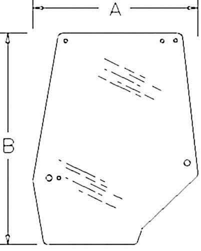 112674 | Cab Glass - Upper Left Hand Door | Case IH 5120 5130 5140 5150 5220 5230 5240 5250 |  | 248724A1 | VPM7357 | 1546818C2