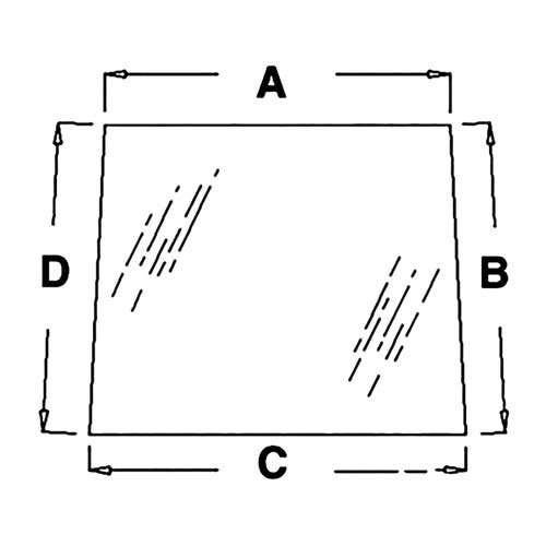 113037 | Cab Glass - Upper Left Hand Door | John Deere 2250 2355 2450 2555 2650 2755 2850 2955 3050 3055 3150 3155 3255 3350 3640 3650 |  | L62979 | L58989 | L58951