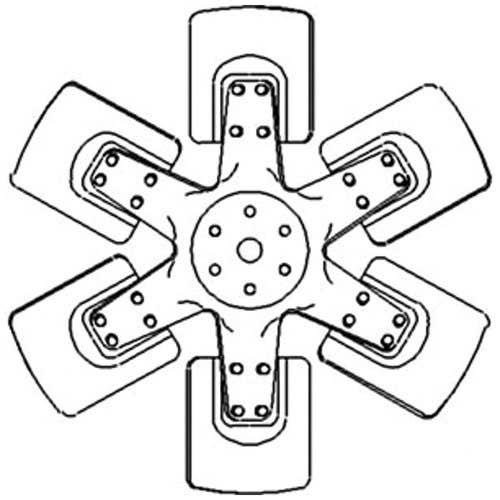 Cooling Fan - 6 Blade fits International Hydro 100 886 986 1066 1086 1466 1468 1486 3388 4166 4186 6388 69759C3 69759C2 69759C1 531229R1 Cooling Fan - 6 Blade fits International Hydro 100 886 986 1066 1086 1466 1468 1486 3388 4166 4186 6388 69759C3 69759C2 69759C1 531229R1