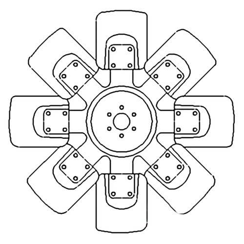 163854 | Cooling Fan - 8 Blade | John Deere 4640 4840 |  | AR85893