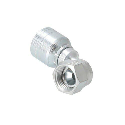 161056 | Eaton Weatherhead 06Z-668 Hydraulic Fitting | 1/2" x 3/8" Female JIC 90° | Tube Elbow | Swivel |