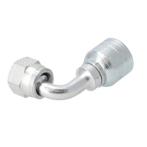 161056 | Eaton Weatherhead 06Z-668 Hydraulic Fitting | 1/2" x 3/8" Female JIC 90° | Tube Elbow | Swivel |