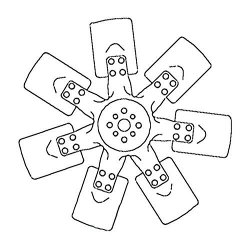 163806 | Fan Blade - 7 | Case 580SK 580SK 585E 585E 586E 586E | Case IH 5120 5130 5140 5220 5230 5240 5250 |  | D103301 | 1998741C2 | A184467 | 1547908C1 | 1998741C1