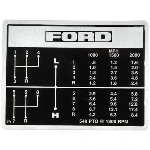 Decal Set Shift Pattern 8 Speed with Live PTO Vinyl fits Ford 2000 3000 3400 2600 3600 531 231 531 C5NN7B292FY
