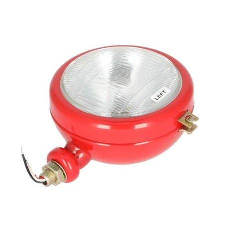 124642 | Headlight Assembly | 12V | Round Back | Red - Left Hand | Case 770 885 995 1200 | David Brown 780 880 990 995 1210 1212 1410 1412 | International | Farmall | IH B414 |  | 3114258R91 | 707890R91 | K912015 | K915865 |  K921082 | K944729