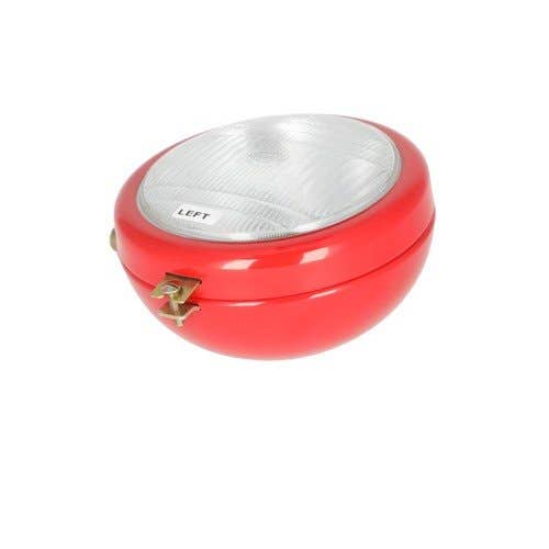 124642 | Headlight Assembly | 12V | Round Back | Red - Left Hand | Case 770 885 995 1200 | David Brown 780 880 990 995 1210 1212 1410 1412 | International | Farmall | IH B414 |  | 3114258R91 | 707890R91 | K912015 | K915865 |  K921082 | K944729