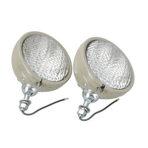 183751 | Headlight Assembly Set - 6V | Round | Tract-O-Lite | Restoration Quality | Ford NAA 2N 8N 9N 600 620 630 640 650 660 700 740 800 820 840 900 950 960 2000 4000 |  | 2N13005