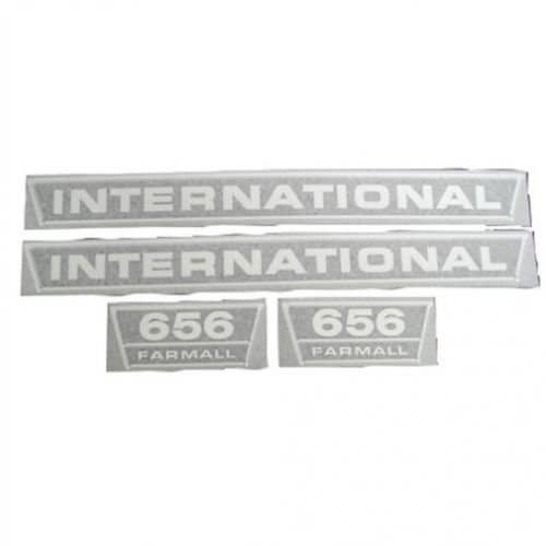 100992 | International 656 Decal Set | Hoods and Model Numbers | Black/Chrome | Vinyl | International | Farmall | IH 656 |