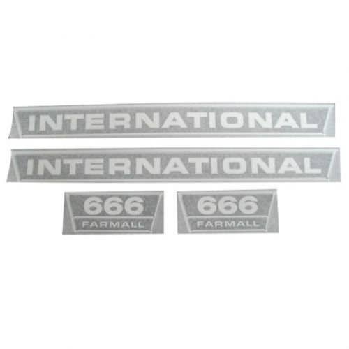 100996 | International 666 Decal Set | Hoods and Model Numbers | Black/Chrome | Vinyl | International | Farmall | IH 666 |