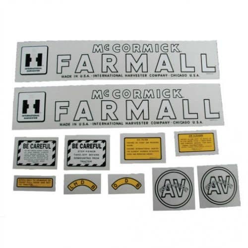 AV Culti-vision Decal Set Farmall McCormick Mylar fits International A AV Culti-vision Decal Set Farmall McCormick Mylar fits International A