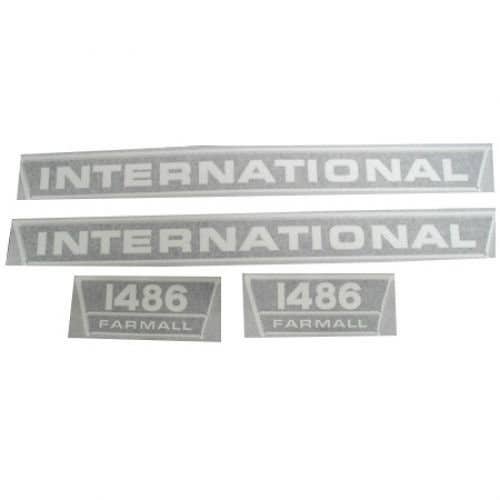 101002 | International Farmall 1486 Hood Decal Set | Black and Chrome | Vinyl | International | Farmall | IH 1486 |